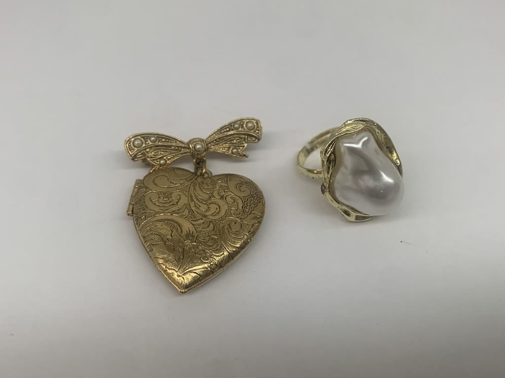 Ring and Heart Pin