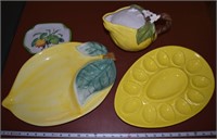 Vintage ceramic lemon themed kitchen decor lot