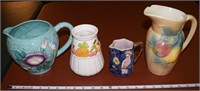 (4) vintage ceramic pitchers