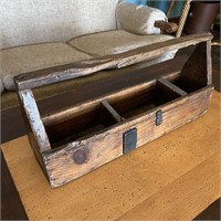 Primitive Wood Toolbox w/ Leather