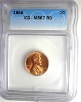 1956 Cent ICG MS67 RD LISTS $1200