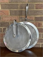Two All-Clad Stainless Steel Pan Covers