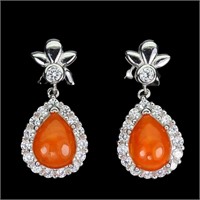 Natural Orange Opal Earrings