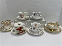 6 Assorted Teacups & Saucers - Royal Albert,