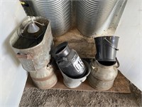 Asst Cream Cans & Coal Pail, Copper Boiler