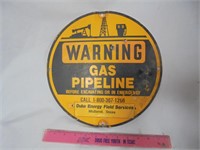Duke Energy Field Service Pipeline Metal Sign