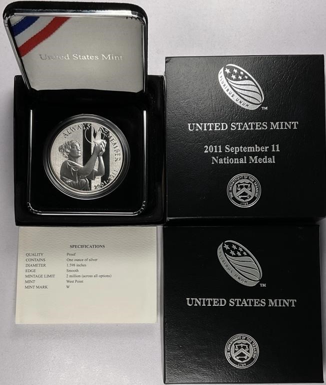 2011-W Silver 1oz Proof 9/11 Medal - OGP