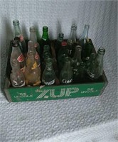 Wooden 7up crate with bottles