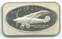 1 oz .999 Fine Silver Bar - Spirit of St. Louis