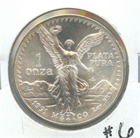 1 oz .999 Fine Silver Round - 1991 Mexico .999