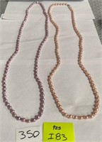 351 - 2 PEARL & STERLING SILVER NECKLACES (I83)