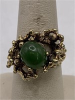 18K HGE & NATURAL STONE RING