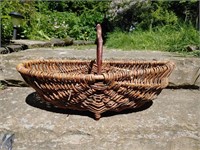 Hand Woven Stick Basket 23.5 x 12.5 x 13.5"
