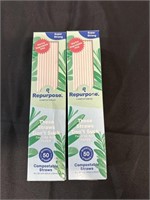 Compostable Straws x 2