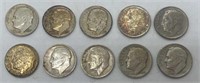 (10) Silver Roosevelt Dimes