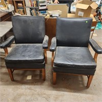 Set of two black Mid Century armchairs