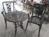 392-IRON PATIO TABLE, 2 CHAIRS