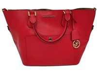 MK Red Saffiano Leather Large Tote Bag
