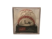 Vin Scully and John Wooden signed baseball