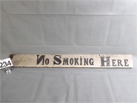 Wooden No Smoking Here Sign