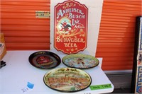 Anheuser Busch sign and trays