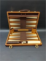 Vintage Leather Backgammon Game
