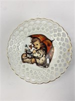 M.J Hummel "Umbrella Girl" Pierced Porcelain Dish