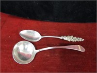 (2)Antique Sterling Silver Spoon.