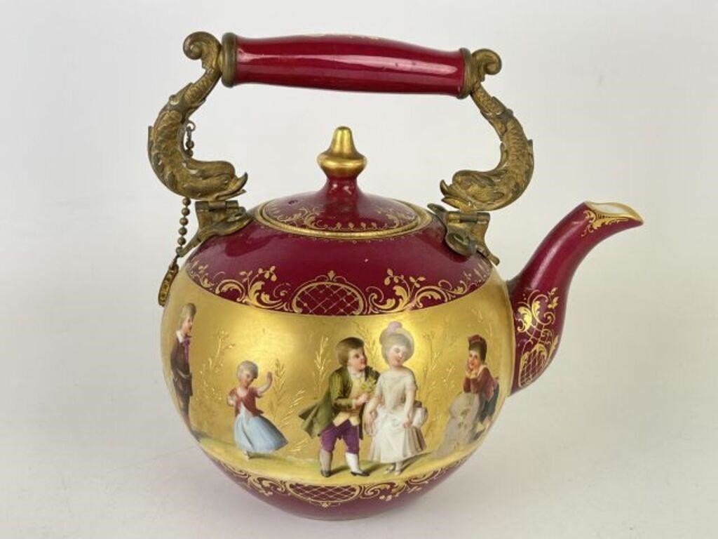 Antique Royal Vienna Painted Porcelain Teapot
