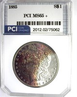 1885 Morgan PCI MS65+ Crescent Toning