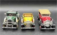 3 Vinatge National Motor Museum Toy Cars