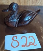 C - CARVED DUCK FIGURINE 4"T (S22)