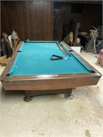 Brvnswick Pool Table with Pool Sticks