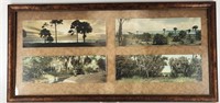 4) ANTIQUE FRAMED IMAGES OF SOUTHERN ISLE