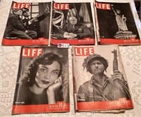 Life Magazine- 5 issues,  all 1944