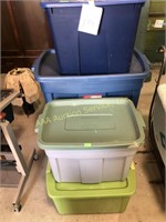 Storage totes including Rubbermaid and