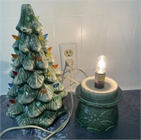 Vintage Ceramic Christmas Tree Missing Star and