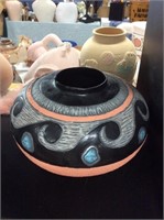 Colorful clay vase