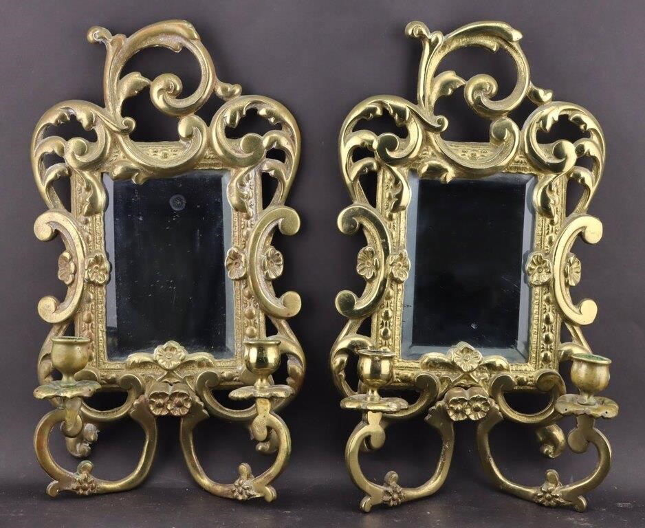 Pair of Art Nouveau Style Girandoles Mirrors