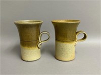 Pair of Signed Pottery Mugs