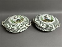 Pair of Covered Coronaware Serving Dishes