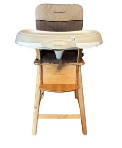 Eddie Bauer Wooden High Chair with Plastic Tray