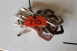 (5) small metal vise clamps