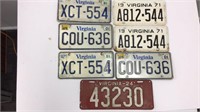 Old Virginia License Plates: 1924 Large Plate, set