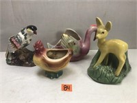 Vintage Porcelain Character Planters