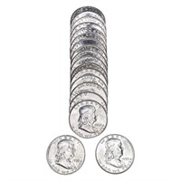 [20] 1953-P Franklin Silver Half Dollar Roll