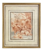 OLD MASTER ALLEGORICAL DRAWING, IN RED CHALK