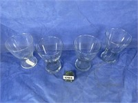 4 Large Glass Vases, 7.25"T