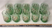 Vintage Green Glasses-set of 10