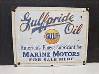 Newer Porcelain Enamel GULFPRIDE OIL 16 X13"